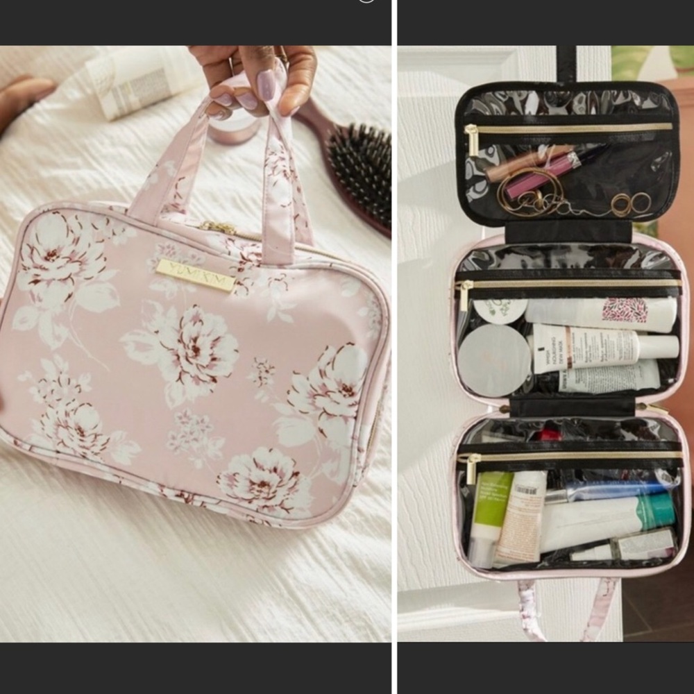 Yumi Kim Wanderlust Hanging Makeup Train Case in French Rose Cameo